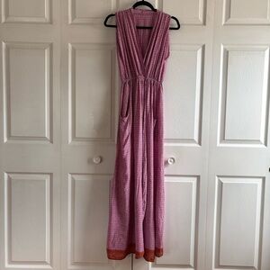 Natalie Martin Nico Sleeveless Maxi Dress Artichoke Mariner M Boho Preppy Pink